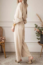 Load image into Gallery viewer, V-Neck Tie Waist Wide Leg Jumpsuit
