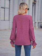 Load image into Gallery viewer, Round Neck Flounce Sleeve Blouse
