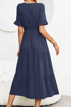 Load image into Gallery viewer, Short Sleeve V-Neck Tiered  Dress
