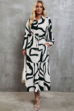 Load image into Gallery viewer, Tie-Waist Printed Button Up Dress
