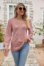 Load image into Gallery viewer, Eyelet Lace Trim Flounce Sleeve Blouse
