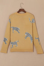 Load image into Gallery viewer, Animal Element Round Neck Dropped Shoulder Sweater
