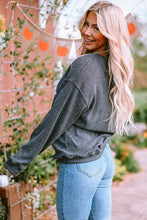 Load image into Gallery viewer, XOXO Sequin Round Neck Dropped Shoulder Sweatshirt
