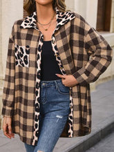 Load image into Gallery viewer, Plaid Button Up Dropped Shoulder Jacket
