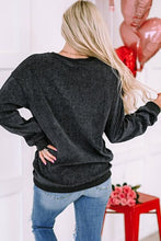 Load image into Gallery viewer, Heart Round Neck Dropped Shoulder Sweatshirt
