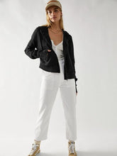 Load image into Gallery viewer, Waffle-Knit Dropped Shoulder Hooded Jacket
