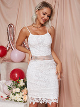 Load image into Gallery viewer, Spaghetti Strap Zip-Back Lace Dress
