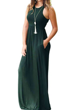 Load image into Gallery viewer, Round Neck Sleeveless Dress with Pockets
