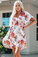 Load image into Gallery viewer, Floral Cuffed Short Sleeve Babydoll Dress
