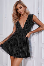 Load image into Gallery viewer, Polka Dot Deep V Mini Tulle Dress
