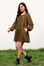Load image into Gallery viewer, Ruffle Hem Balloon Sleeve Mini Dress
