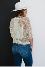 Load image into Gallery viewer, GeeGee Gracefully Golden Full Size Run Openwork Sweater
