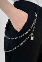 Load image into Gallery viewer, Double Layered Iron Chain Belt with Lock Charm
