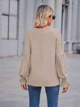 Load image into Gallery viewer, Round Neck Flounce Sleeve Blouse
