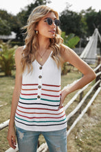 Load image into Gallery viewer, V Neck Striped Pattern Knit Tank
