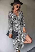 Load image into Gallery viewer, Animal Print Belted Midi Dress
