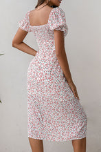 Load image into Gallery viewer, Ditsy Floral Puff Sleeve Slit Dress
