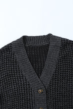 Load image into Gallery viewer, Waffle-Knit Drop Shoulder Button-Down Cardigan

