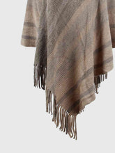 Load image into Gallery viewer, Striped Fringe Hem Hooded Poncho
