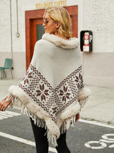 Load image into Gallery viewer, Fringe Geometric Cape Sleeve Poncho
