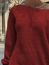 Load image into Gallery viewer, One Shoulder Lantern Sleeve Sweater Dress
