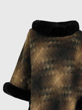 Load image into Gallery viewer, Faux Fur Trim Poncho
