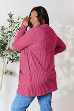 Load image into Gallery viewer, Basic Bae Full Size Ribbed Open Front Cardigan with Pockets
