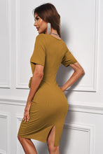 Load image into Gallery viewer, Tied Short Sleeve Scoop Neck T-Shirt Dress
