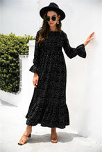 Load image into Gallery viewer, Printed Puff Sleeve Ruffle Maxi Dress
