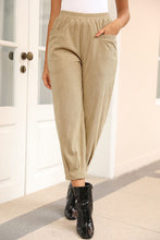 Load image into Gallery viewer, Ribbed Front Pocket Elastic Waist Pants
