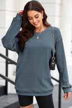 Load image into Gallery viewer, Round Neck Dropped Shoulder Sweatshirt
