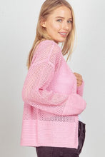 Load image into Gallery viewer, VERY J Eyelet Open Front Long Sleeve Cardigan
