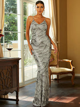 Load image into Gallery viewer, Sequin Spaghetti Strap V-Neck Backless Dress

