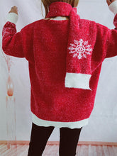 Load image into Gallery viewer, Christmas Element Round Neck Sweater and Scarf Set
