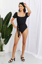 Load image into Gallery viewer, Marina West Swim Salty Air Puff Sleeve One-Piece in Black
