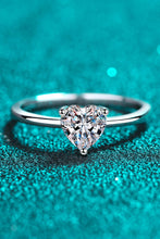 Load image into Gallery viewer, 925 Sterling Silver Heart-Shaped Moissanite Solitaire Ring
