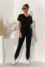 Load image into Gallery viewer, Cut Out V-neck Drawstring Jumpsuit
