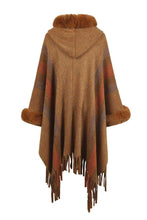 Load image into Gallery viewer, Color Block Fringe Detail Poncho
