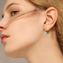 Load image into Gallery viewer, 1.2 Carat 925 Sterling Silver Moissanite Flower Huggie Earrings
