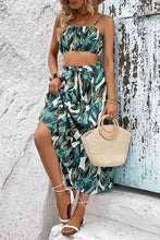 Load image into Gallery viewer, Botanical Print Cami and Tiered Skirt Set
