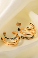 Load image into Gallery viewer, 18K Gold Plated Cubic Zirconia Wrap C-Hoop Earrings
