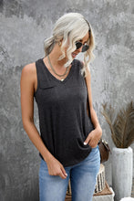 Load image into Gallery viewer, V-Neck Curved Hem Pocket Tank
