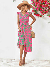 Load image into Gallery viewer, Floral V-Neck Cap Sleeve Dress
