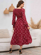 Load image into Gallery viewer, Smocked V-Neck Tie Belt Dress
