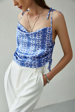 Load image into Gallery viewer, Printed Side Drawstring Tie-Shoulder Cami
