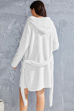 Load image into Gallery viewer, Fuzzy Tied Pocketed Hooded Lounge Nightgown
