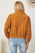 Load image into Gallery viewer, Half Zip Long Sleeve Sweatshirt with Pockets
