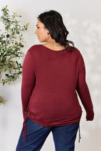 Load image into Gallery viewer, Culture Code Full Size Drawstring Round Neck Long Sleeve Top
