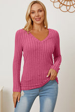 Load image into Gallery viewer, Basic Bae Full Size Ribbed V-Neck Long Sleeve T-Shirt
