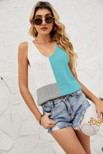 Load image into Gallery viewer, Color Block V-Neck Knit Tank
